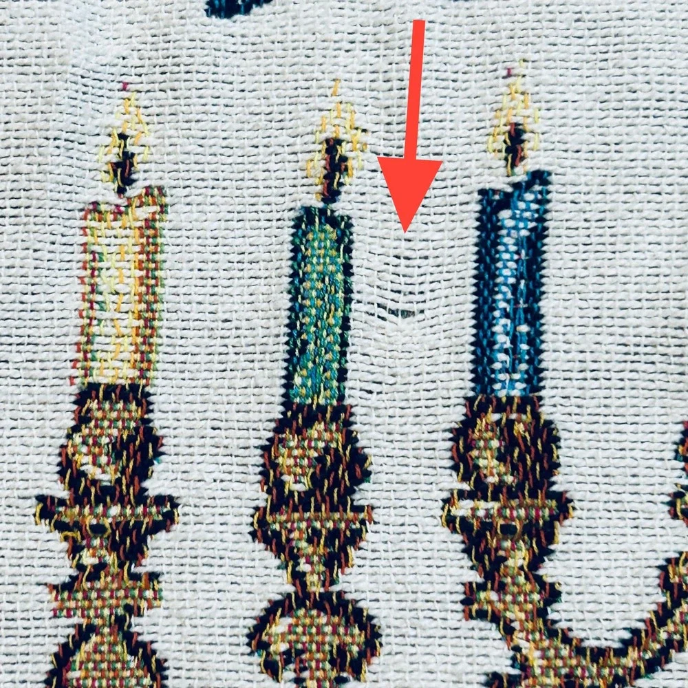 Goodwin Weavers Hanukkah Menorah Judaica Throw Blanket Woven Tapestry USA Made